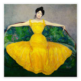 Poster Lady in a yellow dress - Maximilian Kurzweil