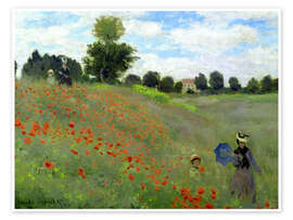 Wall art print Poppy field at Argenteuil (detail) - Claude Monet