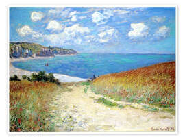 Poster Path in the Wheat Fields at Pourville - Claude Monet