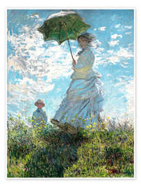 Poster Woman with a parasol - Madame Monet and her son - Claude Monet