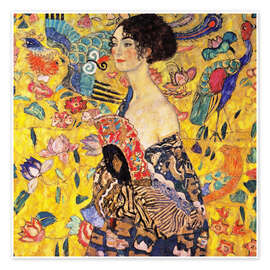 Poster Lady with Fan - Gustav Klimt