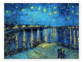 Poster Starry Night Over the Rhône - Vincent van Gogh