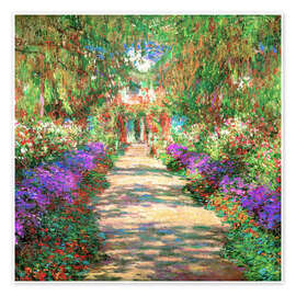 Poster A Pathway in Monet's Garden - Claude Monet