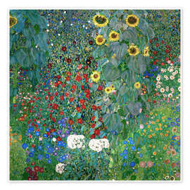 Poster Garden with Sunflowers - Gustav Klimt