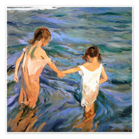 Wall art print Children in the Sea - Joaquín Sorolla y Bastida