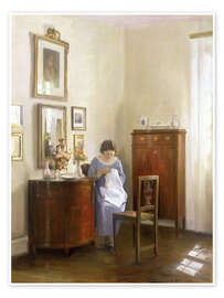 Poster Interior with Lady Sewing
