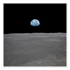 Poster Apollo 11 - rising of the earth above the moon - NASA