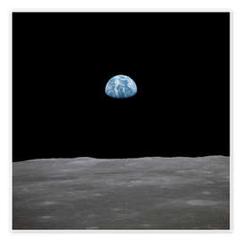 Poster Apollo 11 rise of the earth above the moon,  July 1969 - NASA