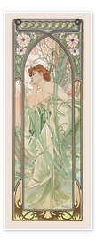 Poster The Four Times of the Day - Evening Contemplation - Alfons Mucha