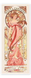 Poster Moet &amp; Chandon, white star, rose - Alfons Mucha