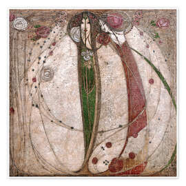 Wall art print The White Rose and the Red Rose - Margaret MacDonald Mackintosh