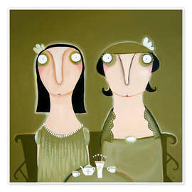 Poster Mrs Sturm-Barzen and Me Having Coffee - Lacaluna