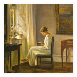 Poster Woman reading - Carl Holsøe