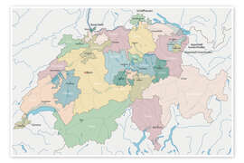 Poster Map of Switzerland