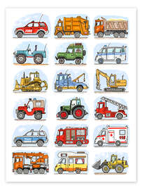 Poster All my cars - Hugos Illustrations