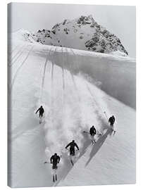 Canvas print Vintage downhill race in the swiss alps - Vintage Ski Collection