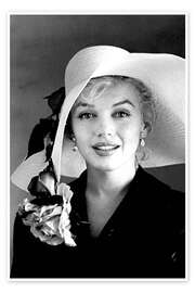 Poster Marilyn Monroe with White Hat - Celebrity Collection