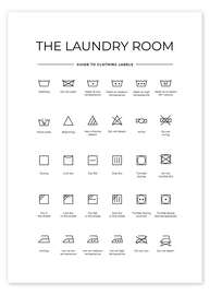 Poster The Laundry Room - Washing Symbols - Typobox