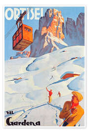 Poster Ortisei - Val Gardena - Vintage Ski Collection