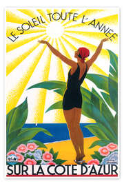Wall art print On the French Riviera (French) - Vintage Travel Collection