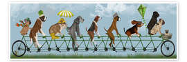 Wall art print Mutley Crew on Tandem - Fab Funky