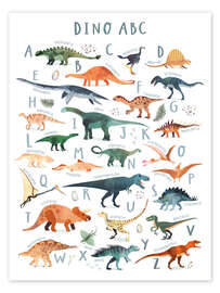 Wall art print Happy Dinosaur ABC - Victoria Borges