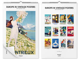 Wall art print Vintage Travel Calendar - Europe in Vintage Posters 2026