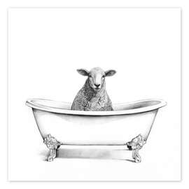 Poster Sheep in the Tub - Victoria Borges