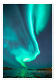 Wall art print Northern lights over Borgarnes - Christof Steirer