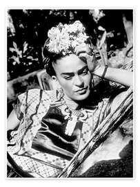Poster Frida Kahlo in a hammock, 1948
