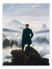 Poster Wanderer Above the Sea of Fog - Caspar David Friedrich
