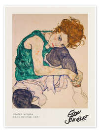 Wall art print Seated Woman with Bent Knee, 1917 - Egon Schiele