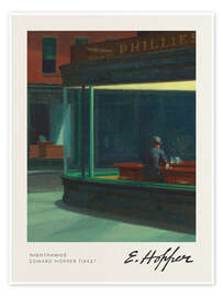 Poster Nighthawks (detail) - Edward Hopper