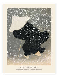 Wall art print Swirling Snow, Flowers of a Hundred Generations (Momoyogusa) - Kamisaka Sekka