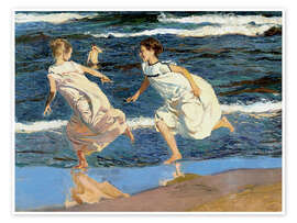 Wall art print Running Along the Beach (detail) - Joaquín Sorolla y Bastida