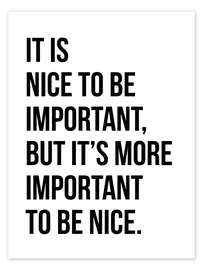 Poster Important but Nice - Typobox