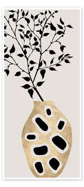 Door poster Monochromatic Plant - KUBISTIKA