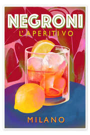 Poster Negroni Aperitivo Milano, Italia - Marco Marella