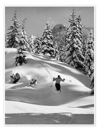 Poster Skier in The Snow - Vintage Ski Collection