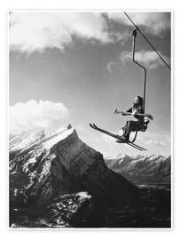 Poster High Up in the Sky With Skis in Canada - Vintage Ski Collection