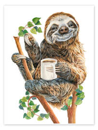 Poster Sloth With Coffee - Holly Simental