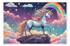 Wall art print Fairytale World with Unicorn - Mango Art