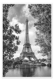 Wall art print Eiffel Tower on the Banks of the Seine - Jan Christopher Becke
