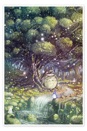 Poster Magical Paradise Totoro - syntetyc