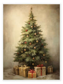 Poster Christmas Tree With Gifts - Olga Telnova