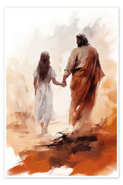 Wall art print Walk with Jesus - DejaReve