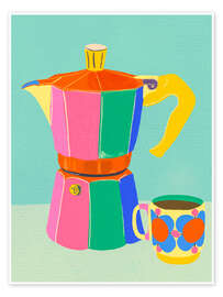 Poster Colourful breakfast coffee - Gigi Rosado