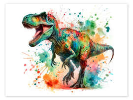 Poster Tyrannosaurus Rex in Watercolour II - nobelart