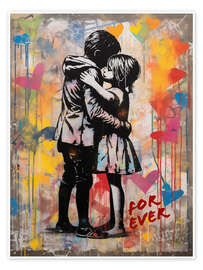Poster Forever Love - Banksy Style - Frank Daske