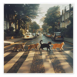 Poster Abbey Road Cats - Dikhotomy